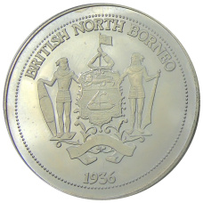 Монета Монетовидный жетон 1 крона 1936 года Британское Северное Борнео (паттерн Эдварда VIII) (аверс)