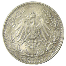 Монета 1/2 марки 1917 года E Германия (реверс)