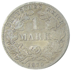 Монета 1 марка 1874 года B Германия (аверс)