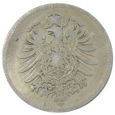 Монета 1 марка 1874 года B Германия (реверс)