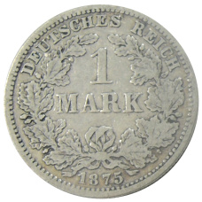 Монета 1 марка 1875 года F Германия (аверс)