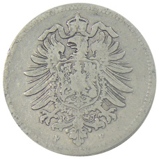 Монета 1 марка 1875 года F Германия (реверс)