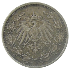 Монета 1/2 марки 1905 года G Германия (реверс)