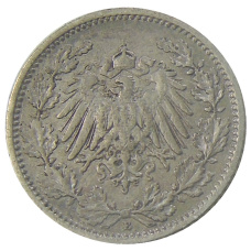 Монета 1/2 марки 1905 года E Германия (реверс)