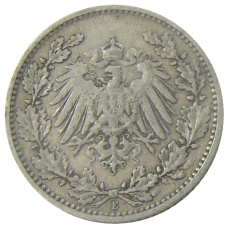 Монета 1/2 марки 1906 года E Германия (реверс)