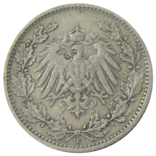 Монета 1/2 марки 1906 года E Германия (реверс)