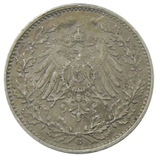 Монета 1/2 марки 1906 года G Германия (реверс)