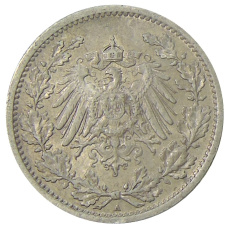 Монета 1/2 марки 1911 года A Германия (реверс)