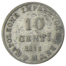 Монета 10 сантимов 1811 года Вестфалия (аверс)