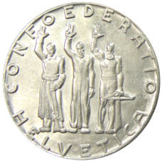 Монета 5 франков 1941 года Швейцария «650 лет Швейцарской Конфедерации» (аверс)