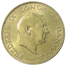 Монета 1 крона 1957 года Дания (реверс)