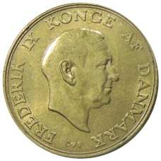Монета 1 крона 1957 года Дания (реверс)