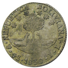 Монета 4 суэльдо 1830 года Боливия (реверс)