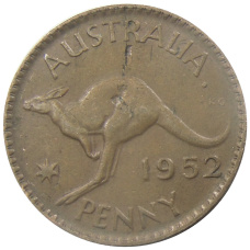 Монета 1 пенни 1952 года Австралия (аверс)