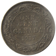 Монета 1 цент 1917 года Канада (аверс)