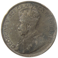 Монета 1 цент 1917 года Канада (реверс)