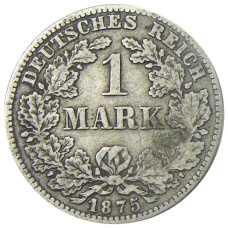 Монета 1 марка 1875 года E Германия (аверс)
