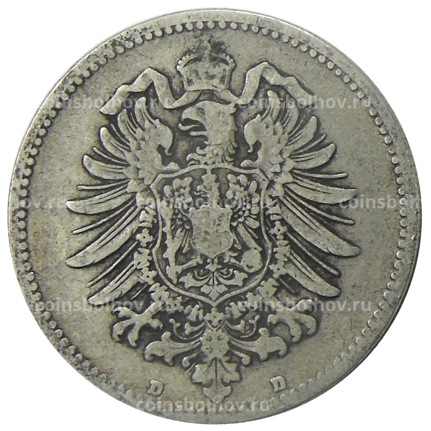 Монета 1 марка 1875 года D Германия (вид 2)