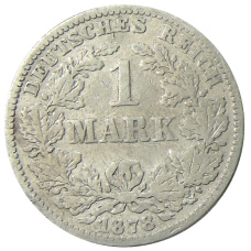 Монета 1 марка 1878 года G Германия (аверс)