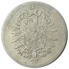 Монета 1 марка 1878 года G Германия (реверс)