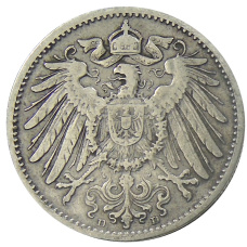 Монета 1 марка 1892 года D Германия (реверс)