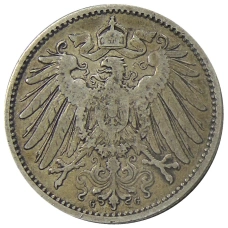 Монета 1 марка 1896 года G Германия (реверс)