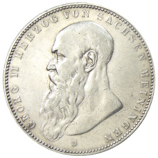 Монета 5 марок 1908 года D Германия (Саксен-Мейнинген) (аверс)