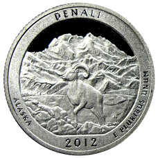 Монета 1/4 доллара (25 центов) 2012 года  S США Национальные парки № 15 —  Денали (аверс)