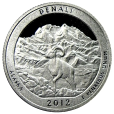 Монета 1/4 доллара (25 центов) 2012 года  S США Национальные парки № 15 —  Денали (аверс)