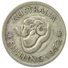 Монета 1 шиллинг 1952 года Австралия (аверс)
