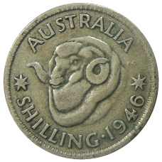 Монета 1 шиллинг 1946 года Австралия (аверс)