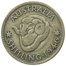 Монета 1 шиллинг 1946 года Австралия (аверс)