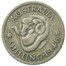 Монета 1 шиллинг 1946 года Австралия (аверс)