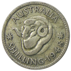 Монета 1 шиллинг 1948 года Австралия (аверс)