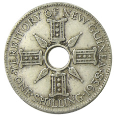 Монета 1 шиллинг 1938 года Британская Новая Гвинея (аверс)