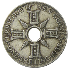 Монета 1 шиллинг 1938 года Британская Новая Гвинея (аверс)