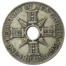 Монета 1 шиллинг 1938 года Британская Новая Гвинея (аверс)