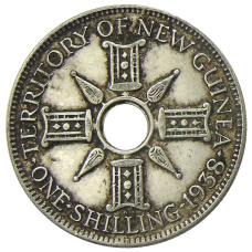 Монета 1 шиллинг 1938 года Британская Новая Гвинея (аверс)