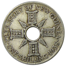Монета 1 шиллинг 1938 года Британская Новая Гвинея (аверс)