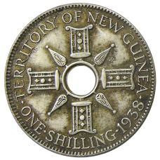Монета 1 шиллинг 1938 года Британская Новая Гвинея (аверс)