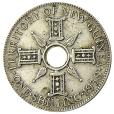 Монета 1 шиллинг 1938 года Британская Новая Гвинея (аверс)