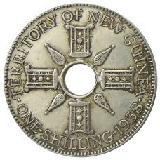 Монета 1 шиллинг 1938 года Британская Новая Гвинея (аверс)