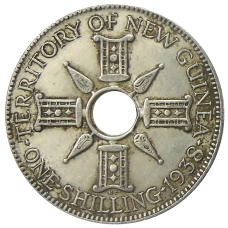 Монета 1 шиллинг 1938 года Британская Новая Гвинея (аверс)