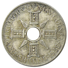 Монета 1 шиллинг 1938 года Британская Новая Гвинея (аверс)