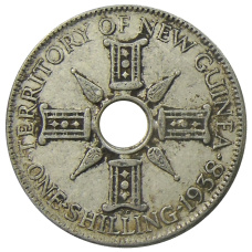 Монета 1 шиллинг 1938 года Британская Новая Гвинея (аверс)