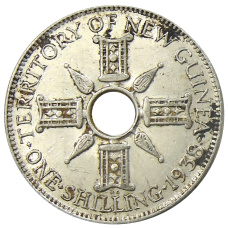 Монета 1 шиллинг 1938 года Британская Новая Гвинея (аверс)