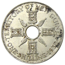 Монета 1 шиллинг 1938 года Британская Новая Гвинея (аверс)