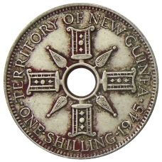 Монета 1 шиллинг 1945 года Британская Новая Гвинея (аверс)