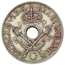 Монета 1 шиллинг 1945 года Британская Новая Гвинея (реверс)