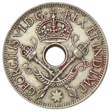 Монета 1 шиллинг 1945 года Британская Новая Гвинея (реверс)